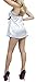 COSWE Women Sexy Plus Size Baby Doll Lingerie Satin Nightgowns with Underwire White