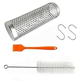 {Ampliamente aplicable}: El tubo para ahumar de acero inoxidable es perfecto para carne de cerdo ahumada tanto en caliente como en frío, salchichas, calientes, pollo, salchichas, salchichas, melocotón, costoletas, cordero, maíz, banco y más.