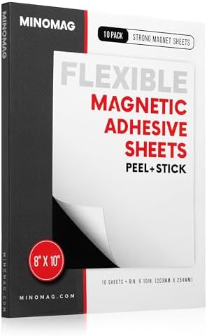 Amazon.com: Large Magnetic Sheets with Adhesive Backing Flexible Strong ...