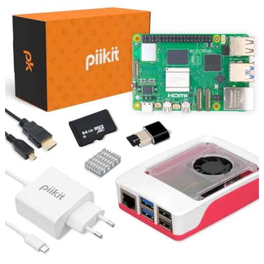 PiiKit Starter Kit per Raspberry Pi 5 8 GB | Scheda MicroSD 64 GB | Alimentatore 27 W | Case con Ventola Integrata e Dissipatore di Calore | Cavo Micro-HDMI 4K 60 Hz