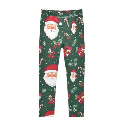 ZZKKO Girls Leggings Santa Toddler Girls Clothes Leggings for Girls Toddler Girls Leggings 3-4T