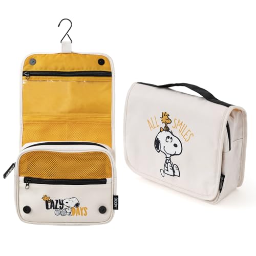 Neceser Viaje Colgante Snoopy - Bolsa de Aseo con Compartimentos para Organizar Maquillaje o Neceser niño Aseo Colegio Impermeable │ Snoopy Regalos