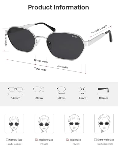 Image of SOJOS Trendy Polarized Hexagon Sunglasses Womens Mens SJ1238