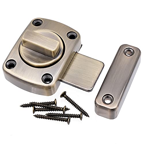 INHEMING Bathroom Door Lock,Rotate Bolt Door Latch,Zinc Alloy Security Door Slide Lock,Internal Door Locks