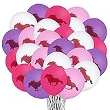 32 Pcs Horse Balloons Cowgirl Birthday Party Decoration Balloons 12 Inches Latex Balloon for Baby Shower Cowgirl Party Favors