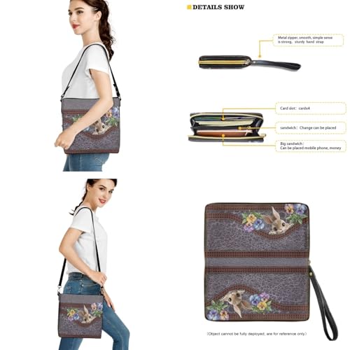 Image of Bucket Crossbody Bag Set for Women Lady, Leather Purse and Wallet Set Large Bucket Bag with Wallet