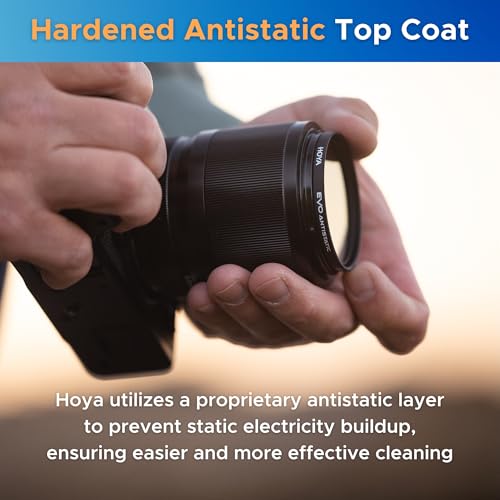 Hoya EVO Antistatic 95 mm Lens Filter — Premium Optical Glass w/ 16-Layer SMC Lens Protector for 99.8% Light Transmission, 5mm Thick, Dust & Scratch-Resistant, Water Repellent for Clear Image Quality