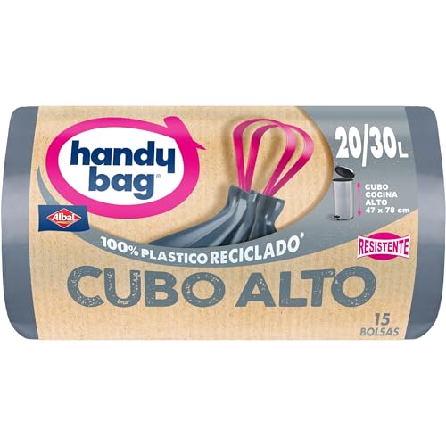 Handy Bag Bolsas de Basura 20-30L Cubos Altos, Extra Resistentes, No gotean 15 Bolsas