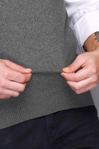 Image of V Neck Cotton Half Sweater for Man Winter Wear - Pullover Sweater for Men