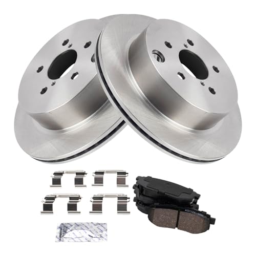 Image of TRQ Rear Brake Pad and Rotor Set Ceramic Compatible with 2014-2018 Subaru Forester