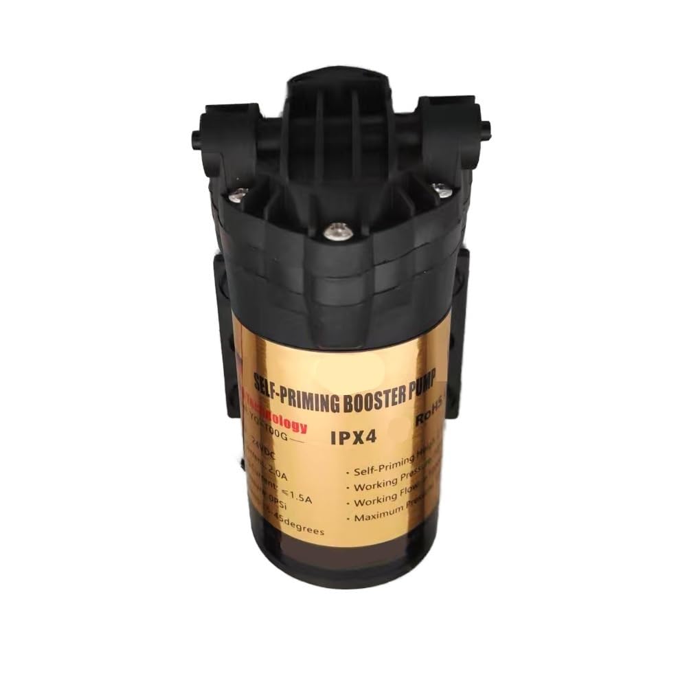 Bomba de refuerzo de agua autocebante de 24 V CC, bomba de agua de alta presión de 70 PSI para de filtro de agua de ósmosis inversa