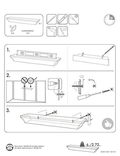 image for InPlace Shelving, Black 0191402 36 in W x 10 in D x 2 in H Floating Wa