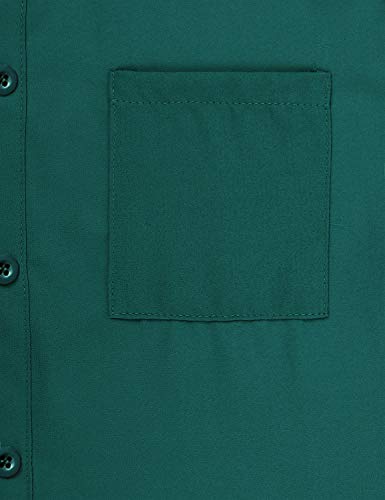 Boutique Clothing For Women,Ladies Elegant Button Down Tops Sexy V Neck 3/4 Roll Tab Sleeve Chic Tunic Tops Business T-Shirts Soft Surroundings Prime Wardrobe Dark Green M #TOP4