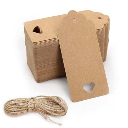 Yytol Kraftpapier Geschenkanhänger 100 Stk Etiketten