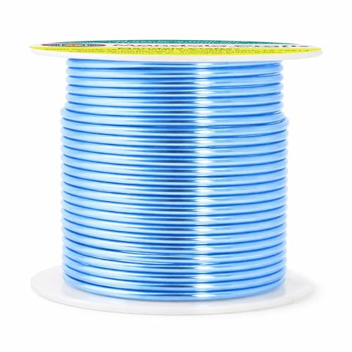 Image of Mandala Crafts 14 Gauge Vivid Sky Blue Anodized Aluminum Craft Wire, 60 FT | Colored, Flexible, Bendable, for Bonsai, Armature, Sculpting, Wire Wrapping, Jewelry Making, Weather & Tarnish Resistant
