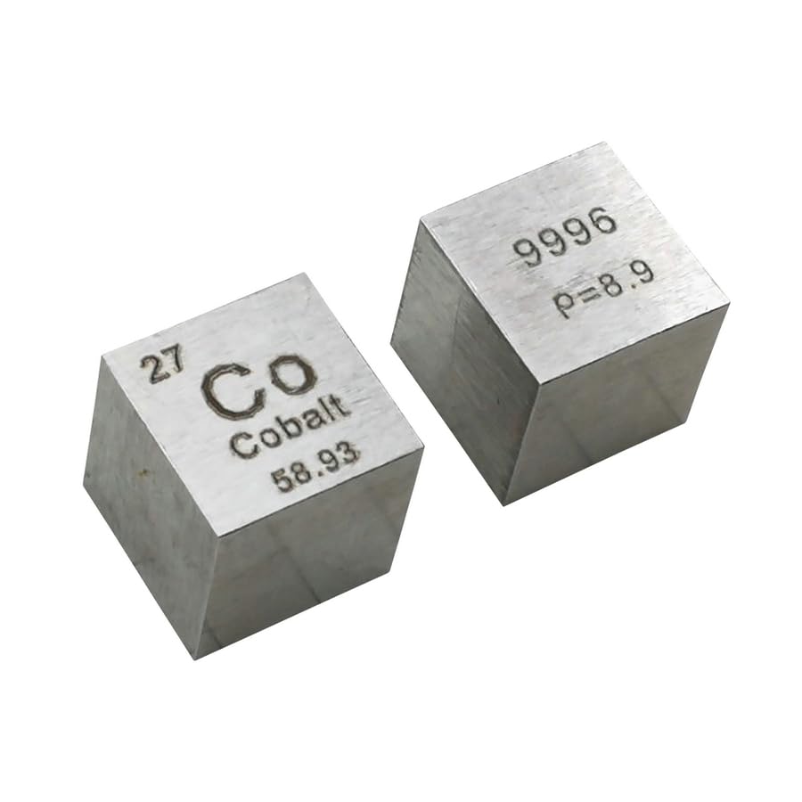 0.39 inch Metal Element Cubes Rare Elements Cube Square Physical Periodic Table Physical Collection Ornament Titanium Copper Silicon Tungsten (27 Co)