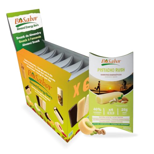 Barritas Energéticas de Almendra Rellenas de Pistacho – Pack Ahorro 24 Barritas (6 Estuches)
