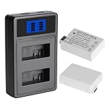 2-Pack LP-E8 Battery and Dual USB Charger Compatible with Canon EOS 700D, 650D 600D 550D, Kiss X7i X6i Kiss X4, Kiss X5, Kiss X6, Rebel T3i, T2i, T4i, T5i, LC-E8E DSLR Digital Camera Battery