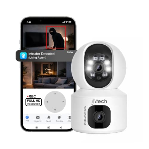 Image of IFITech 360 4MP Dual Lens Wi-Fi CCTV Camera | 2MP Each Lens, Wi-Fi Indoor Home Security Camera | 2 Way Talk | Motion Detection | Color Night Vision | Supports SD Card Up to 256GB (Not Included)