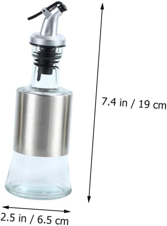 2pcs Oil Dispenser and Sprayer Olive Oil Dispensers Stainless Steel Glass Sauce Pourer for Cooking Home
