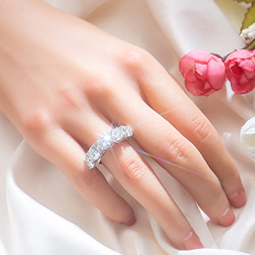 5ct Moissanite Engagement Wedding Ring for Women, 5 Stones 925 Sterling Silver D Color VVS Moissanite Promise Ring with Certificate of Authenticity3