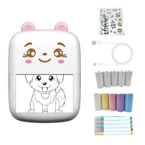 Sumuyo Sticker Printer with 10 PaperRolls ，Mini Portable Thermal...