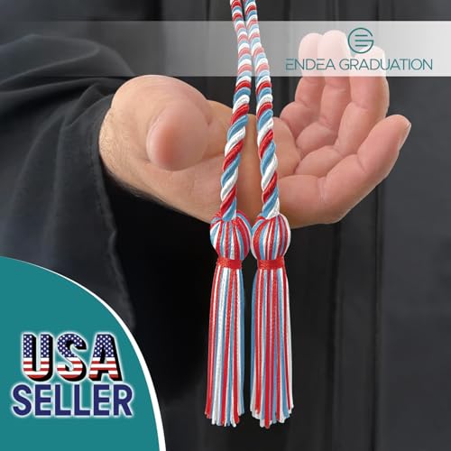Image of Endea Graduation Double Honor Cord Three-Color (Red /Light Blue /White)