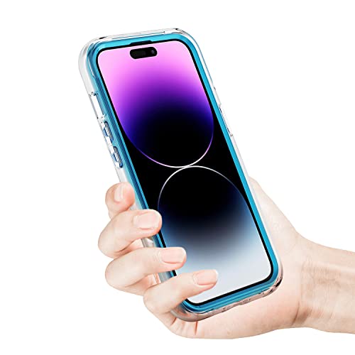 Coque iPhone 14 Pro Max marbre bleu chic et rigide haute protection