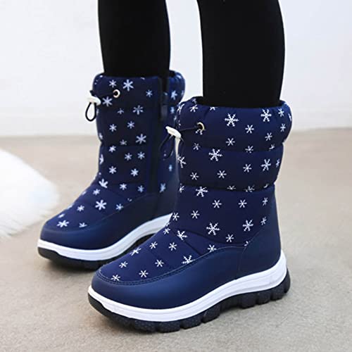 Kids Snow Boots Boy's Girl's W𝐚terproof Cold Weather Classic Booties Winger Boots Boys Hiking Thick Soles Shoes2