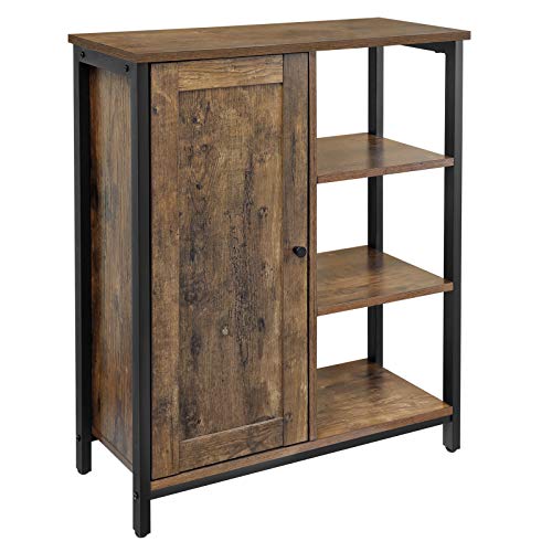 VASAGLE DAINTREE Floor Standing Cabinet, Industrial Storage Cabinet, Cupboard and 4 Shelves, Multifunctional