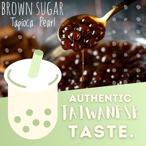 Flavfar Thai Milk Tea Kit – Now with No Added Condensed Milk | Instant Brown Sugar Boba, Low Calorie, Authentic Bubble Tea from Taiwan – 5 Servings
