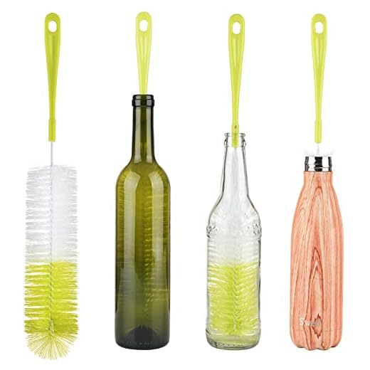 ALINK 16” Long Bottle Brush Cleaner for Washing Wine/Beer/Sport Well/Thermos/Glass and Long Narrow Neck Sport Bottles