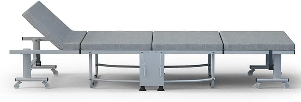 Lit Pliable Portable lit pliant de Camping lit pliant lit chaises Longues portables Pour Bureau Balcon Jardin Plage meubles de Bureau à Domicile (Couleur: gris Taille: 195X90X34CM)