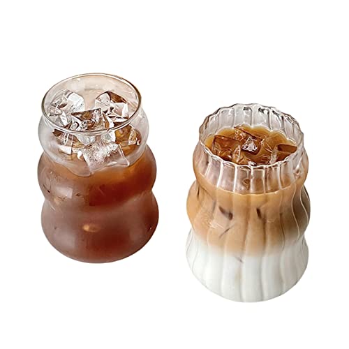 Verres à bière et tasses à café design en verre transparent ondulé de qualité supérieure - 8