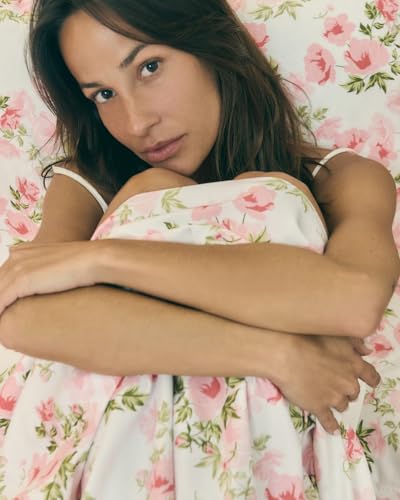 Image of King 4 Piece Boho Botanical Floral Sheet Set - Breathable & Cooling - Bloom | 1 Flat, 1 Fitted & 2 Pillowcases w / Deep Pockets, Boho Botanical Floral Bedding, Breathable & Cooling, Wrinkle & Fade Free