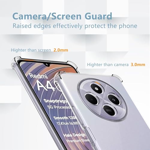 Image of REALCASE Silicone Redmi A4 5G Back Cover Scratch Resistant Protective Crystal Clear Transparent Back Cover for Redmi A4 5G / Poco C75 5G / Redmi 14C 5G / Poco M7 5G