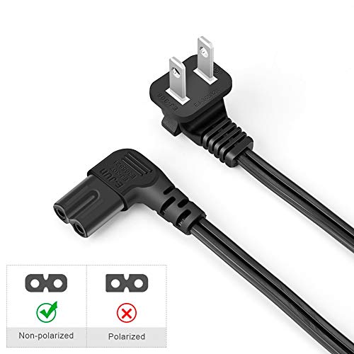 image for CableCreation 6 Feet 18 AWG Angled 2-Slot Non-Polarized Angle Power Co