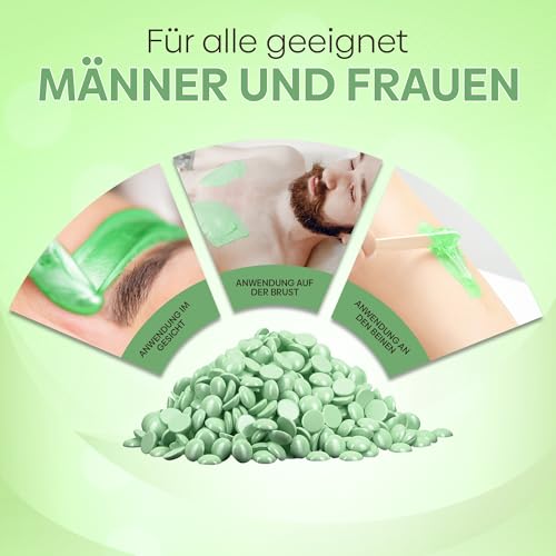 SELAS Wachsperlen Aloe Vera 800g – Warmwachs Perlen für Haarentfernung | Enthaarungswachs & Wachs Haarentfernung Perlen für Gesicht, Körper & sensible Haut | Für Waxing, Wax Warmer & Wachsgerät
