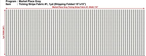 Premium Soft Gray Ticking Stripe Fabric Yardage - Extra Wide 36" x 110" Perfect for Farmhouse Decor and Sewing Projects 7 Premium Soft Gray Ticking Stripe Fabric Yardage - Extra Wide 36" x 110" Perfect for Farmhouse Decor and Sewing Projects - Image 6