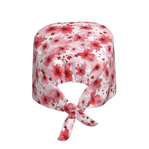 Image of Working Cap Scrub Cap with Sweatband Adjustable Unisex Women Tie Back Hat Nurse Surgical Caps