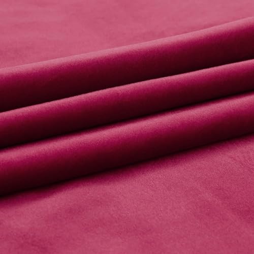 Image of PRIMROSE Red Curtains 102 inch for Living Room Velvet Drapes Blackout Rod Pocket Back Tab Window Treatment Semi Room Darkening Decor Curtains for Bedroom Set of 2 Panels