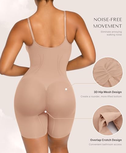 Image of SHAPELLX Shapewear Tummy Control Seamless Bodysuit Waist Trainer Mid Thigh Slim Butt Lift Body Shaper