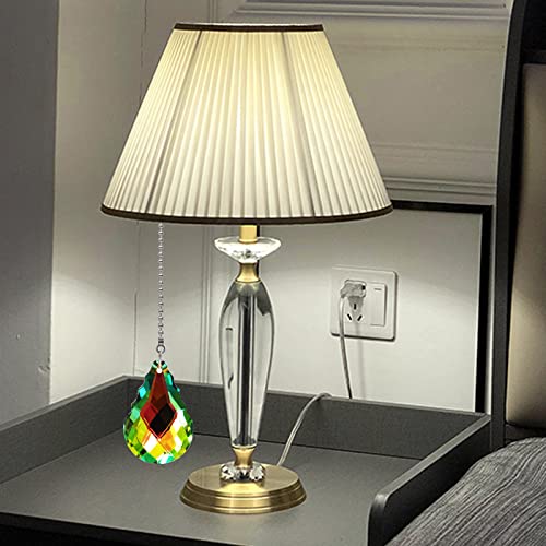 Image of 2pcs Crystal Prisms Pull String Light Fixture Fan Pull Chain Extender Connectors Pendant