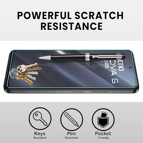 Image of ArmourPro Military Grade Gorilla Tempered Glass Screen Protector Compatible For Tecno Pova 6 Neo (6.78 Inch) With Easy Installation Kit| Edge To Edge Coverage |Black