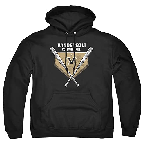 Vanderbilt University Official Baseball Diamond Unisex Adult Pull-Over Hoodie,Baseball Diamond Black, Large