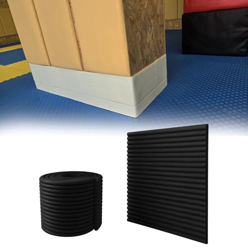Protector Pared Garaje Almohadilla anticolisión de Pared Suave 2 5 10 20 M de Largo, Espuma Protectora de Esquina de Pared, Protecciones Esquina antigolpes(Black,W 20 CM L 5 M)