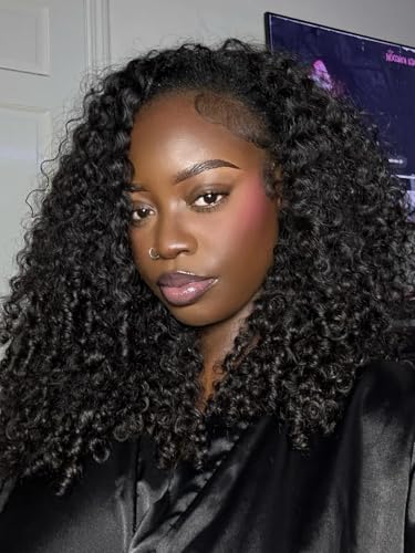 Wiggins Burmese Curly Half Wig Human Hair Glueless Wigs Upgrade 3 IN 1 Half Wig With Drawstring Seamless Clip Ins Flip Over Burmese Curly Human Hair No Glue No Lace For Women 20 Inch — view 6