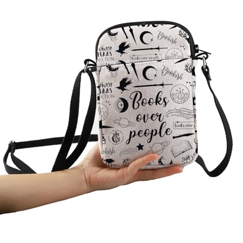 PXTIDY Crossbody Bag Book Series Bookworm Gift Books Over People Book Lover Travel Crossbody Bag 6