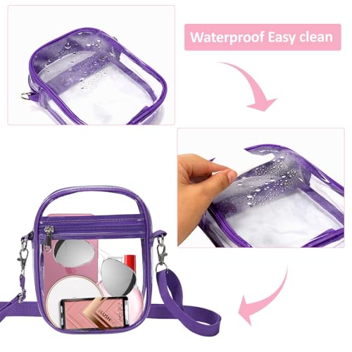Image of Clear Bag Stadium Approved, Clear Crossbody Purse Bag with Front Pocket for Concerts Sports Events Festivals
