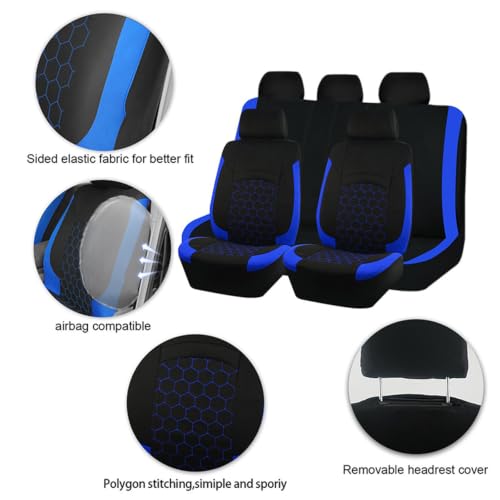 Housse siege auto pour Dacia Duster Sandero | Jeu complet polyester extensible pour 5 places - 4